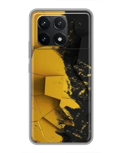 Чехол для Xiaomi POCO F6 Pro с картинкой «Золотые осколки геометрии»