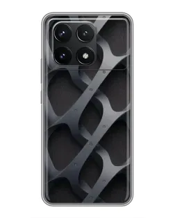 Чехол для Xiaomi POCO F6 Pro с картинкой «Объемное серое плетение»