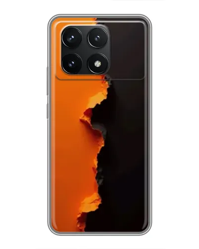 Чехол для Xiaomi POCO F6 Pro с картинкой «Оранжевый разлом»