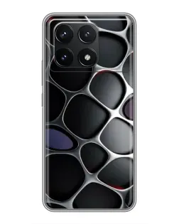 Чехол для Xiaomi POCO F6 Pro с картинкой «Объемная темная решетка»