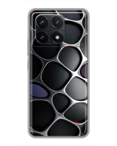 Чехол для Xiaomi POCO F6 Pro с картинкой «Объемная темная решетка»