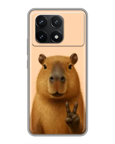 Чехол для Xiaomi POCO F6 Pro с картинкой «Капибара виктория» Чехол для Xiaomi POCO F6 Pro с картинкой «Капибара виктория»