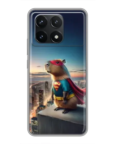Чехол для Xiaomi POCO F6 Pro с картинкой «Капи-мен супергерой» Чехол для Xiaomi POCO F6 Pro с картинкой «Капи-мен супергерой»