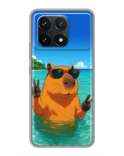 Чехол для Xiaomi POCO F6 Pro с картинкой «Морская капибара» Чехол для Xiaomi POCO F6 Pro с картинкой «Морская капибара»