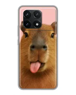 Чехол для Xiaomi POCO F6 Pro с картинкой «Капибара с языком» Чехол для Xiaomi POCO F6 Pro с картинкой «Капибара с языком»