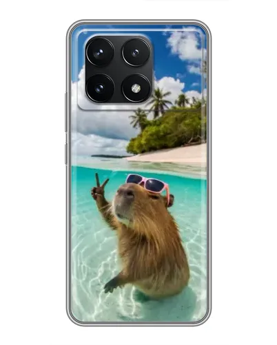 Чехол для Xiaomi POCO F6 Pro с картинкой «Капибара на море» Чехол для Xiaomi POCO F6 Pro с картинкой «Капибара на море»