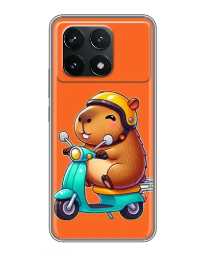 Чехол для Xiaomi POCO F6 Pro с картинкой «Капибара на скутере» Чехол для Xiaomi POCO F6 Pro с картинкой «Капибара на скутере»