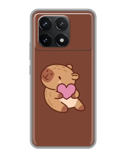 Чехол для Xiaomi POCO F6 Pro с картинкой «Капибара с сердцем» Чехол для Xiaomi POCO F6 Pro с картинкой «Капибара с сердцем»