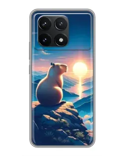 Чехол для Xiaomi POCO F6 Pro с картинкой «Закат солнца с капибарой» Чехол для Xiaomi POCO F6 Pro с картинкой «Закат солнца с капибарой»