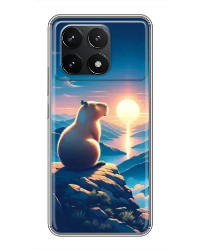 Чехол для Xiaomi POCO F6 Pro с картинкой «Закат солнца с капибарой» Чехол для Xiaomi POCO F6 Pro с картинкой «Закат солнца с капибарой»