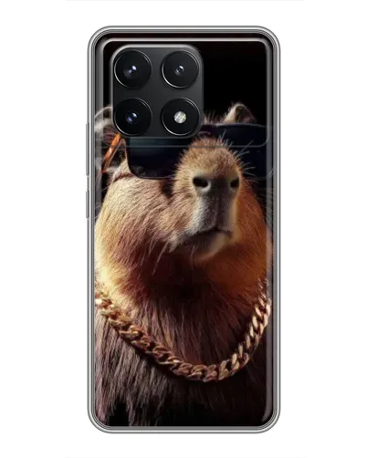 Чехол для Xiaomi POCO F6 Pro с картинкой «Капибара золотая цепь» Чехол для Xiaomi POCO F6 Pro с картинкой «Капибара золотая цепь»