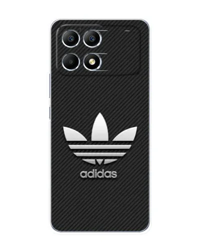 Чехол для Xiaomi POCO F6 с картинкой «Adidas Карбоновая текстура»