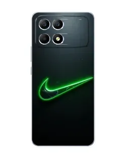 Чехол для Xiaomi POCO F6 с картинкой «Неоновый контур Nike»