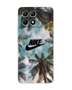 Чехол для Xiaomi POCO F6 с картинкой «Тропический принт Nike» Чехол для Xiaomi POCO F6 с картинкой «Тропический принт Nike»