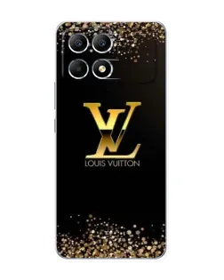Чехол для Xiaomi POCO F6 с картинкой «LV — золотые искры»