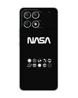 Чехол для Xiaomi POCO F6 с картинкой «NASA — технический принт» Чехол для Xiaomi POCO F6 с картинкой «NASA — технический принт»