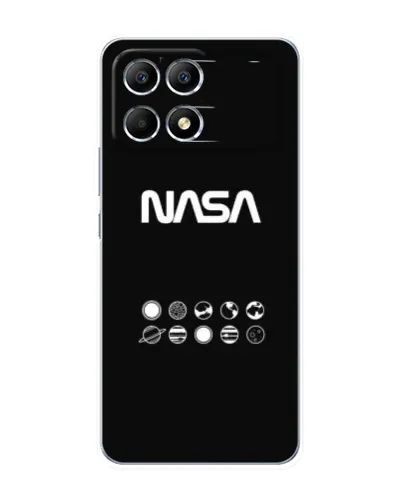 Чехол для Xiaomi POCO F6 с картинкой «NASA — технический принт» Чехол для Xiaomi POCO F6 с картинкой «NASA — технический принт»
