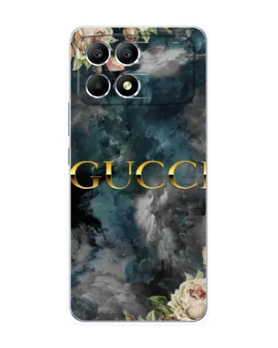 Чехол для Xiaomi POCO F6 с картинкой «Абстрактные цветы Gucci» Чехол для Xiaomi POCO F6 с картинкой «Абстрактные цветы Gucci»
