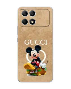 Чехол для Xiaomi POCO F6 с картинкой «Микки Маус Gucci — крафт»
