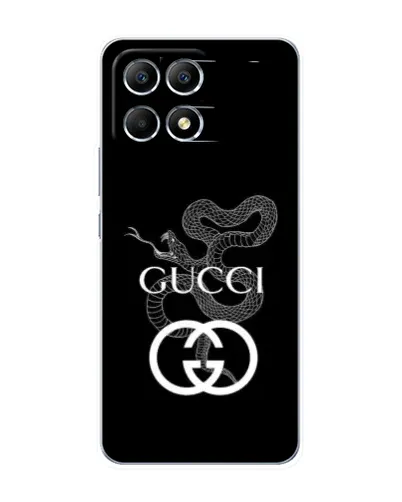Чехол для Xiaomi POCO F6 с картинкой «Gucci — серебряная змея» Чехол для Xiaomi POCO F6 с картинкой «Gucci — серебряная змея»