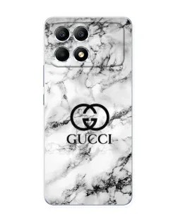 Чехол для Xiaomi POCO F6 с картинкой «Gucci — мраморный шик»