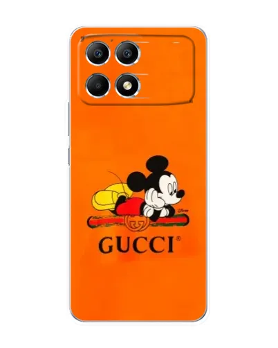 Чехол для Xiaomi POCO F6 с картинкой «Микки Маус Gucci — оранж» Чехол для Xiaomi POCO F6 с картинкой «Микки Маус Gucci — оранж»