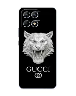Чехол для Xiaomi POCO F6 с картинкой «Gucci — серебряный лев»