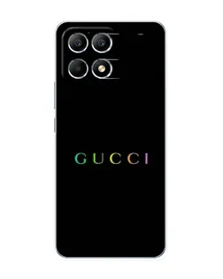 Чехол для Xiaomi POCO F6 с картинкой «Gucci — неоновый минимализм»