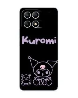 Чехол для Xiaomi POCO F6 с картинкой «Kuromi — черный минимализм»