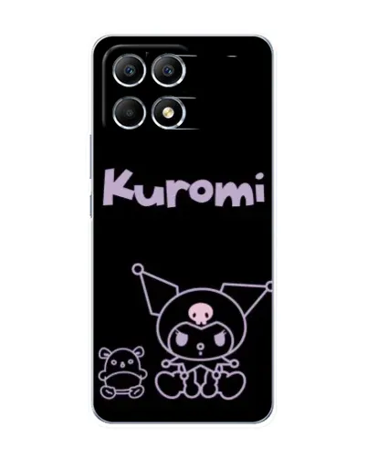 Чехол для Xiaomi POCO F6 с картинкой «Kuromi — черный минимализм»