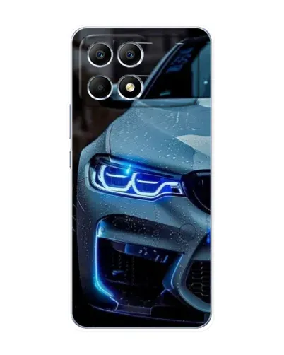 Чехол для Xiaomi POCO F6 с картинкой «Взгляд BMW с синими фарами» Чехол для Xiaomi POCO F6 с картинкой «Взгляд BMW с синими фарами»