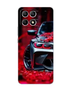 Чехол для Xiaomi POCO F6 с картинкой «Спортивная BMW и цветы» Чехол для Xiaomi POCO F6 с картинкой «Спортивная BMW и цветы»