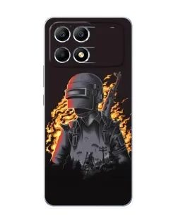 Чехол для Xiaomi POCO F6 с картинкой «PUBG — огненный силуэт» Чехол для Xiaomi POCO F6 с картинкой «PUBG — огненный силуэт»