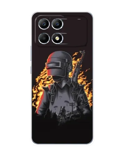 Чехол для Xiaomi POCO F6 с картинкой «PUBG — огненный силуэт» Чехол для Xiaomi POCO F6 с картинкой «PUBG — огненный силуэт»