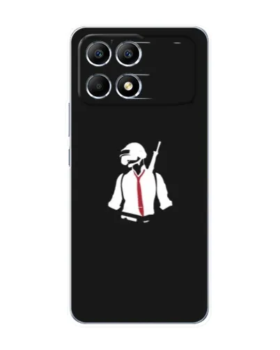 Чехол для Xiaomi POCO F6 с картинкой «PUBG — силуэт воина» Чехол для Xiaomi POCO F6 с картинкой «PUBG — силуэт воина»