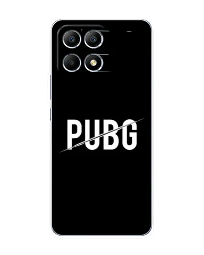 Чехол для Xiaomi POCO F6 с картинкой «PUBG — белый логотип» Чехол для Xiaomi POCO F6 с картинкой «PUBG — белый логотип»