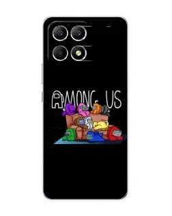 Чехол для Xiaomi POCO F6 с картинкой «Логотип Among Us»