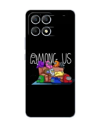 Чехол для Xiaomi POCO F6 с картинкой «Логотип Among Us»