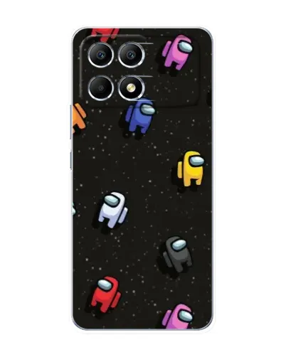 Чехол для Xiaomi POCO F6 с картинкой «Космический паттерн Among Us»