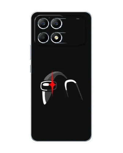 Чехол для Xiaomi POCO F6 с картинкой «Among Us шлем»