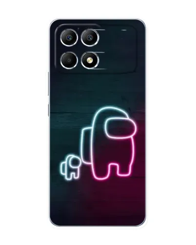 Чехол для Xiaomi POCO F6 с картинкой «Among Us неон-арт»