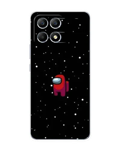 Чехол для Xiaomi POCO F6 с картинкой «Красный Among Us»