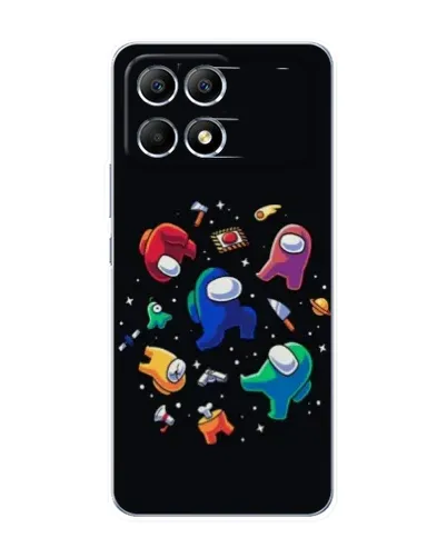 Чехол для Xiaomi POCO F6 с картинкой «Among Us космос»
