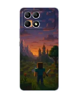 Чехол для Xiaomi POCO F6 с картинкой «Стив у башни» Чехол для Xiaomi POCO F6 с картинкой «Стив у башни»