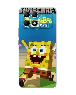 Чехол для Xiaomi POCO F6 с картинкой «Губка Боб Minecraft» Чехол для Xiaomi POCO F6 с картинкой «Губка Боб Minecraft»