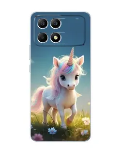 Чехол для Xiaomi POCO F6 с картинкой «Единорог на поляне» Чехол для Xiaomi POCO F6 с картинкой «Единорог на поляне»