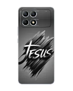Чехол для Xiaomi POCO F6 с картинкой «Надпись Jesus Graffiti»