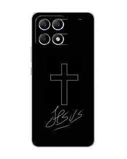 Чехол для Xiaomi POCO F6 с картинкой «Графический крест Jesus» Чехол для Xiaomi POCO F6 с картинкой «Графический крест Jesus»