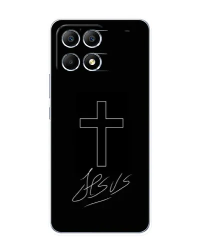 Чехол для Xiaomi POCO F6 с картинкой «Графический крест Jesus» Чехол для Xiaomi POCO F6 с картинкой «Графический крест Jesus»