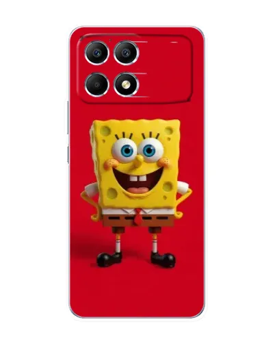 Чехол для Xiaomi POCO F6 с картинкой «Спанч Боб на красном» Чехол для Xiaomi POCO F6 с картинкой «Спанч Боб на красном»